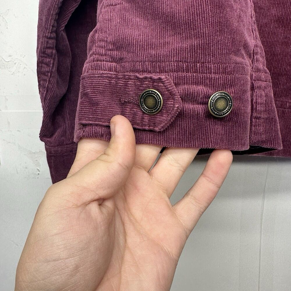 Charter Club Women’s Medium Corduroy Jacket Purple Zip Front Long Sleeve - Picture 10 of 12
